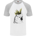 A Cockatoo Bird Mens S/S Baseball T-Shirt White/Sports Grey