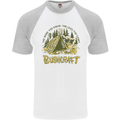Bushcraft Funny Outdoor Pursuits Scouts Camping Mens S/S Baseball T-Shirt White/Sports Grey