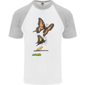 Butterfly Evolution Caterpillar Butterflies Mens S/S Baseball T-Shirt White/Sports Grey
