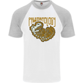 Dinosaur Fossil Paleontology Skeleton Mens S/S Baseball T-Shirt White/Sports Grey