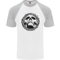 A Skull in Thorns Gothic Christ Jesus Mens S/S Baseball T-Shirt White/Sports Grey
