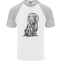 A Dachshund Dog Mens S/S Baseball T-Shirt White/Sports Grey