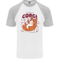 The Anatomy of a Corgi Dog Mens S/S Baseball T-Shirt White/Sports Grey