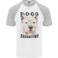 A Dogo Argentino Dog Mens S/S Baseball T-Shirt White/Sports Grey