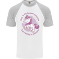 This is My Unicorn Costume Fancy Dress Outfit Mens S/S Baseball T-Shirt White/Sports Grey