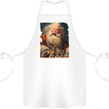 Spread Holiday Cheer Christmas Santa Xmas Cotton Apron 100% Organic White
