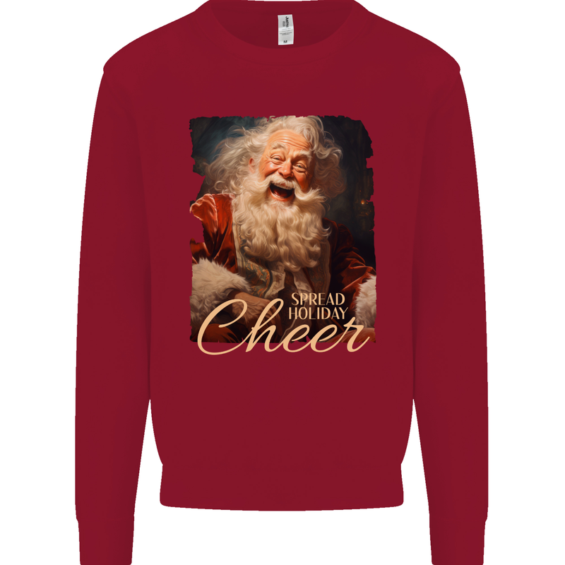 Spread Holiday Cheer Christmas Santa Xmas Kids Sweatshirt Jumper Red