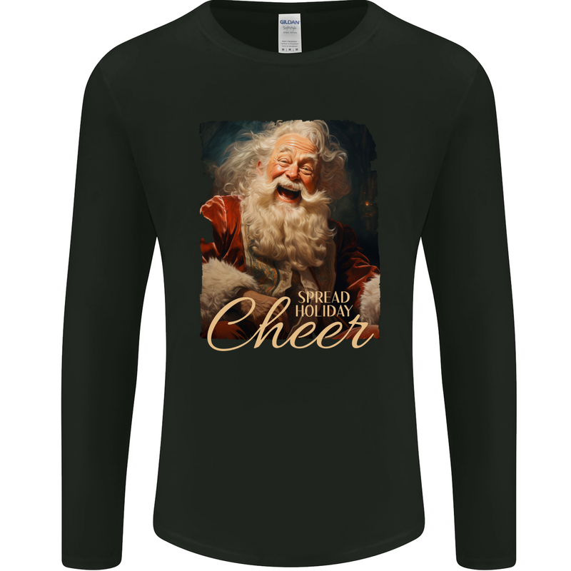 Spread Holiday Cheer Christmas Santa Xmas Mens Long Sleeve T-Shirt Black
