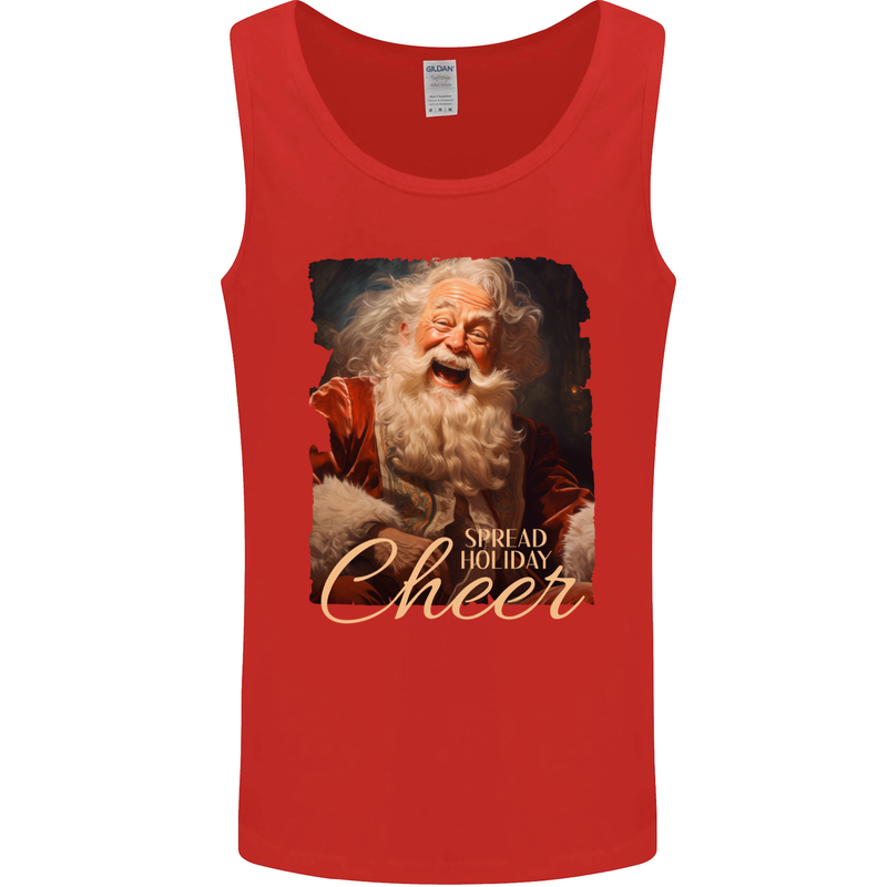 Spread Holiday Cheer Christmas Santa Xmas Mens Vest Tank Top Red