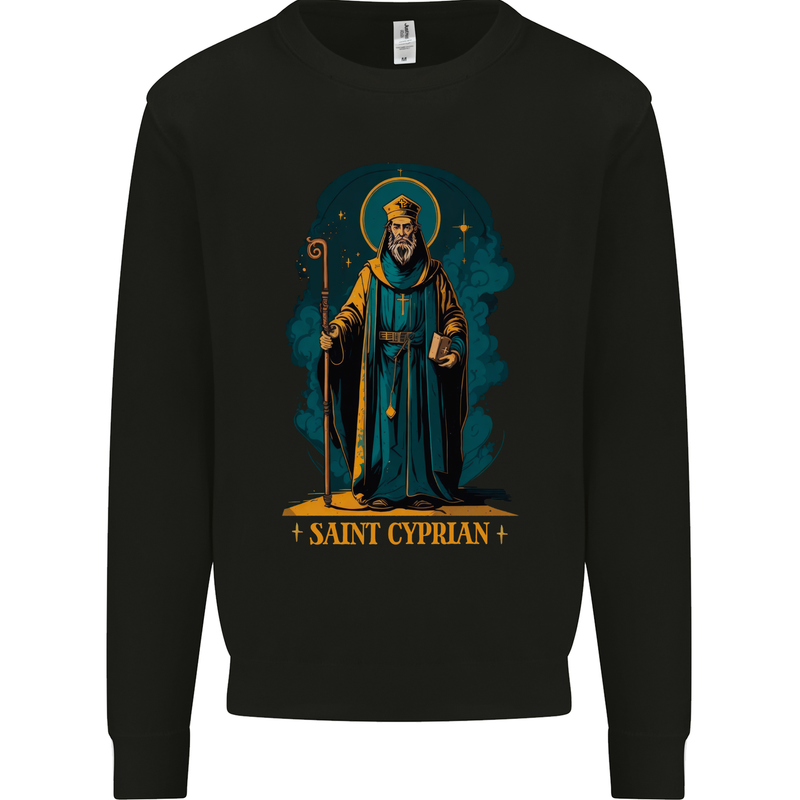 St Cyprian Saint Mens Sweatshirt Jumper Black