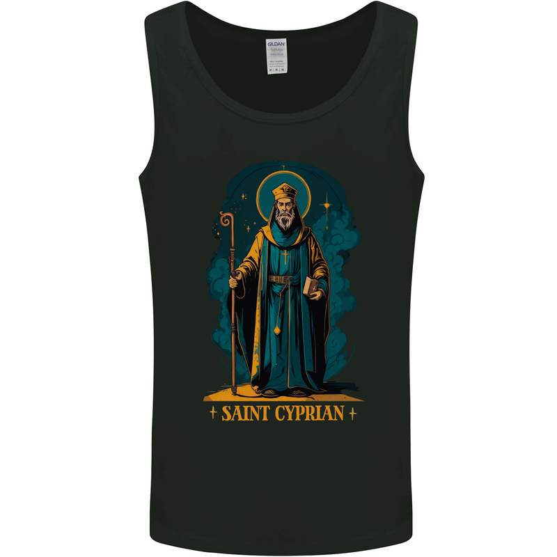 St Cyprian Saint Mens Vest Tank Top Black