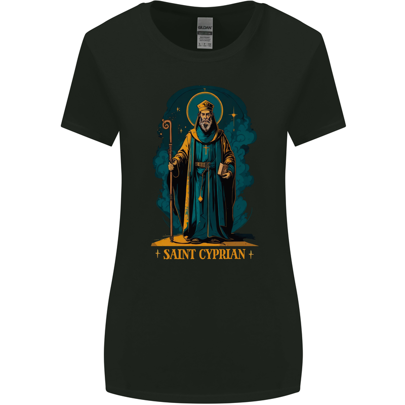 St Cyprian Saint Womens Wider Cut T-Shirt Black