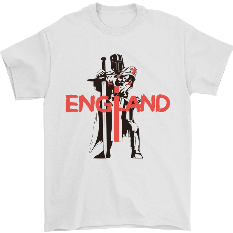 St Georges Day Knights Templar England Flag Mens T-Shirt 100% Cotton White