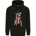 St Georges Day Knights Templar Sword Mens 80% Cotton Hoodie Black