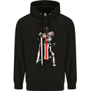 St Georges Day Knights Templar Sword Mens 80% Cotton Hoodie Black