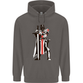 St Georges Day Knights Templar Sword Mens 80% Cotton Hoodie Charcoal