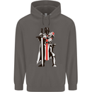 St Georges Day Knights Templar Sword Mens 80% Cotton Hoodie Charcoal