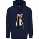 St Georges Day Knights Templar Sword Mens 80% Cotton Hoodie Navy Blue