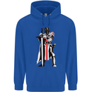 St Georges Day Knights Templar Sword Mens 80% Cotton Hoodie Royal Blue