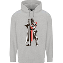 St Georges Day Knights Templar Sword Mens 80% Cotton Hoodie Sports Grey