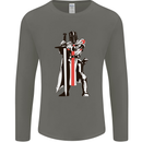 St Georges Day Knights Templar Sword Mens Long Sleeve T-Shirt Charcoal