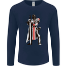 St Georges Day Knights Templar Sword Mens Long Sleeve T-Shirt Navy Blue