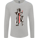 St Georges Day Knights Templar Sword Mens Long Sleeve T-Shirt Sports Grey