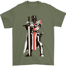 St Georges Day Knights Templar Sword Mens T-Shirt 100% Cotton Military Green