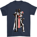 St Georges Day Knights Templar Sword Mens T-Shirt 100% Cotton Navy Blue