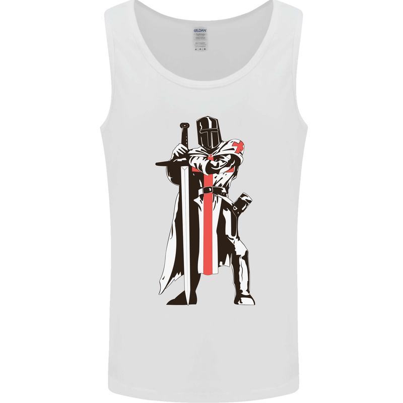 St Georges Day Knights Templar Sword Mens Vest Tank Top White