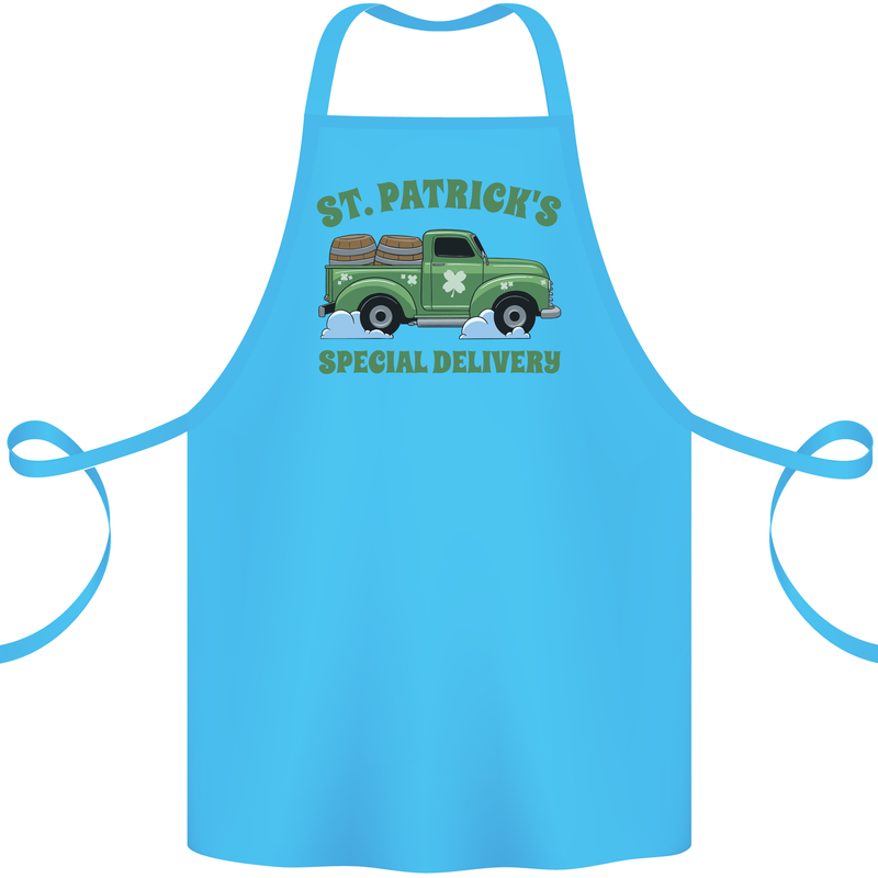 St Patricks Beer Delivery Funny Alcohol Guiness Cotton Apron 100% Organic Turquoise