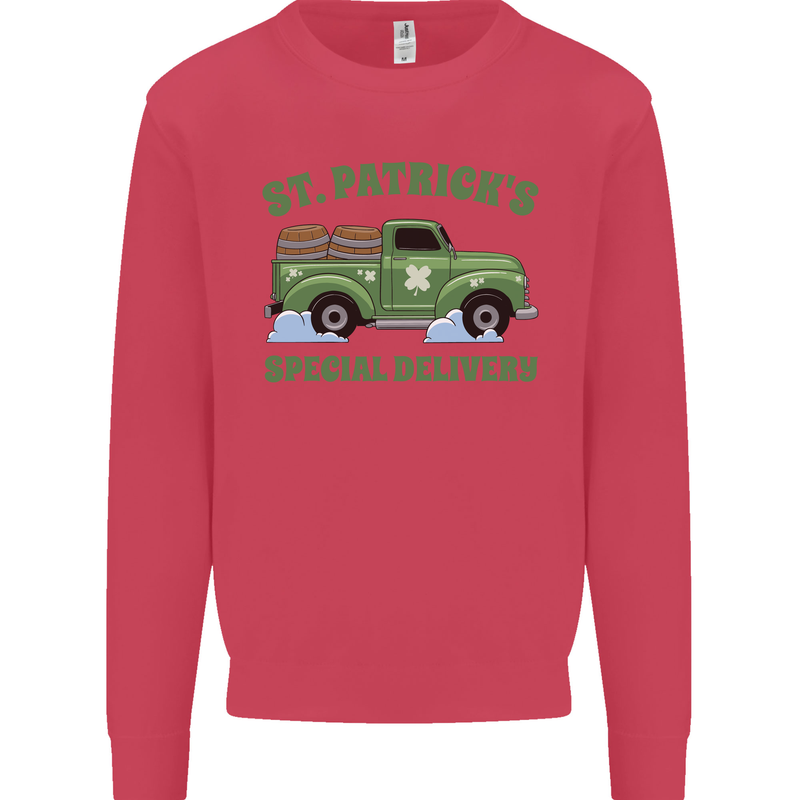 St Patricks Beer Delivery Funny Alcohol Guiness Kids Sweatshirt Jumper Heliconia