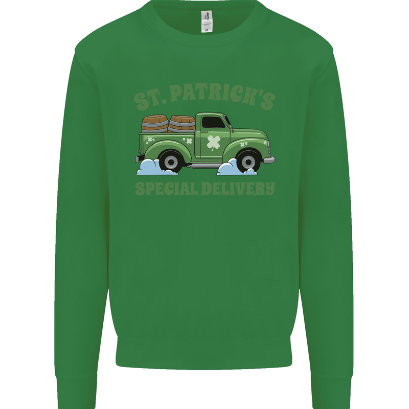 St Patricks Beer Delivery Funny Alcohol Guiness Kids Sweatshirt Jumper Irish Green
