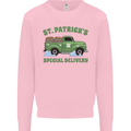 St Patricks Beer Delivery Funny Alcohol Guiness Kids Sweatshirt Jumper Light Pink