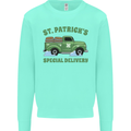 St Patricks Beer Delivery Funny Alcohol Guiness Kids Sweatshirt Jumper Peppermint