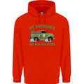 St Patricks Beer Delivery Funny Alcohol Guiness Mens 80% Cotton Hoodie Bright Red