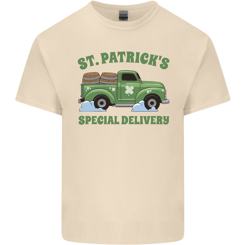 St Patricks Beer Delivery Funny Alcohol Guiness Mens Cotton T-Shirt Tee Top Natural