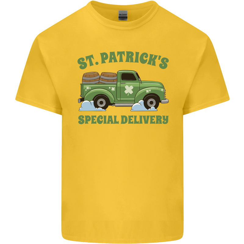 St Patricks Beer Delivery Funny Alcohol Guiness Mens Cotton T-Shirt Tee Top Yellow