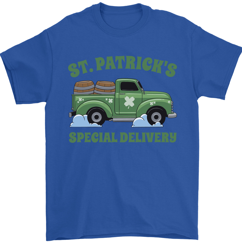 St Patricks Beer Delivery Funny Alcohol Guiness Mens T-Shirt 100% Cotton Royal Blue