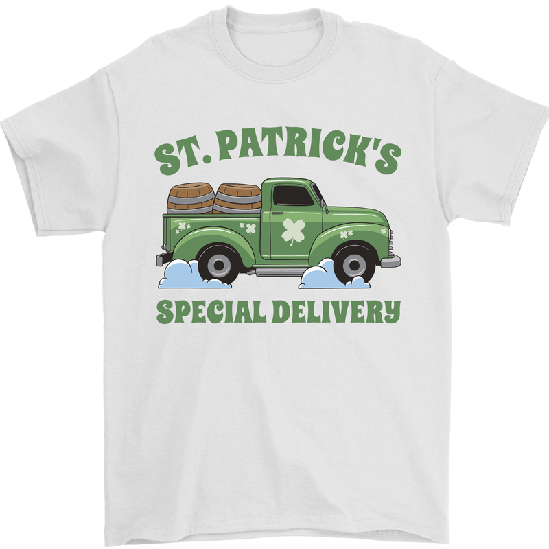 St Patricks Beer Delivery Funny Alcohol Guiness Mens T-Shirt 100% Cotton White