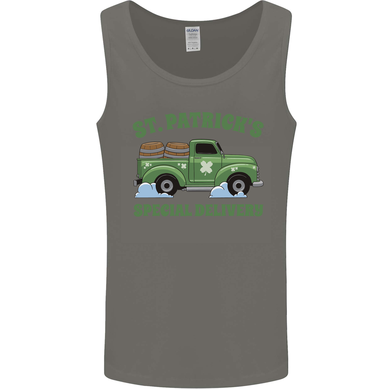 St Patricks Beer Delivery Funny Alcohol Guiness Mens Vest Tank Top Charcoal