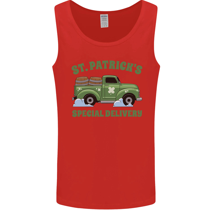 St Patricks Beer Delivery Funny Alcohol Guiness Mens Vest Tank Top Red
