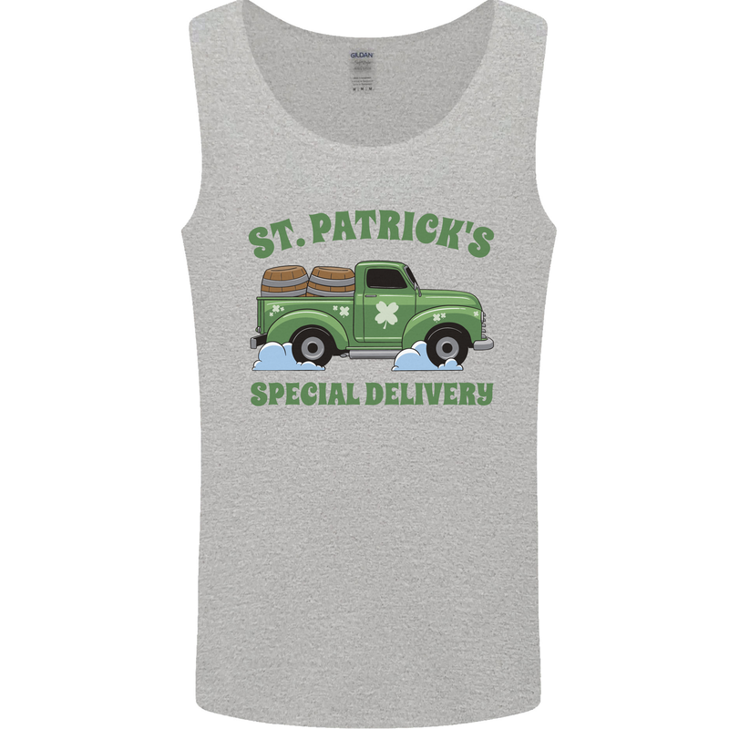 St Patricks Beer Delivery Funny Alcohol Guiness Mens Vest Tank Top Sports Grey