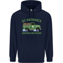 St Patricks Beer Delivery Funny Alcohol Guinness Childrens Kids Hoodie Navy Blue