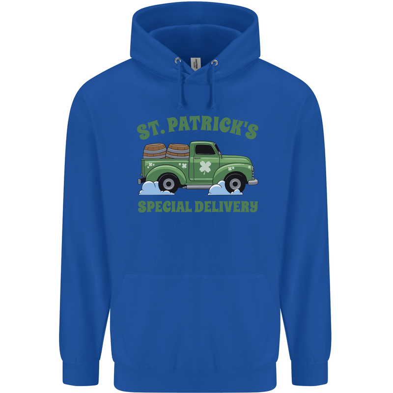 St Patricks Beer Delivery Funny Alcohol Guinness Childrens Kids Hoodie Royal Blue