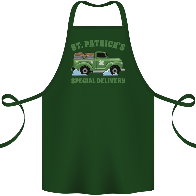 St Patricks Beer Delivery Funny Alcohol Guinness Cotton Apron 100% Organic Forest Green