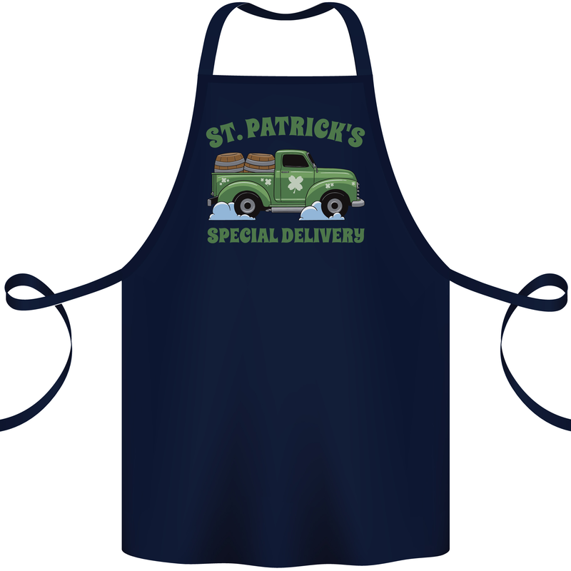 St Patricks Beer Delivery Funny Alcohol Guinness Cotton Apron 100% Organic Navy Blue