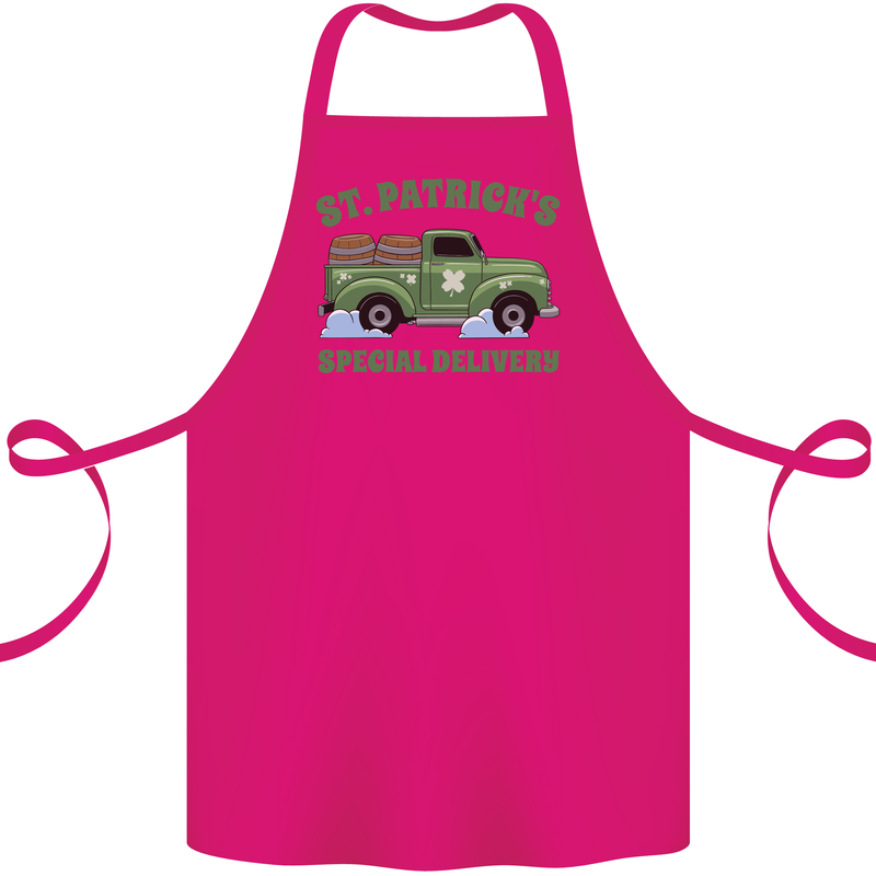 St Patricks Beer Delivery Funny Alcohol Guinness Cotton Apron 100% Organic Pink