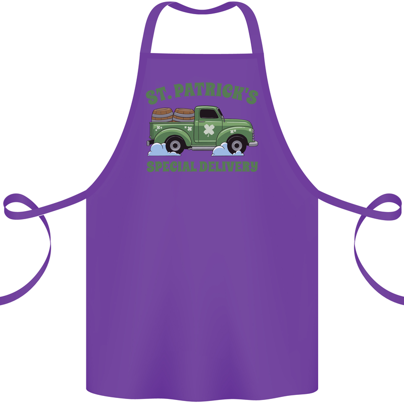 St Patricks Beer Delivery Funny Alcohol Guinness Cotton Apron 100% Organic Purple