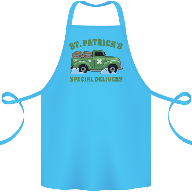 St Patricks Beer Delivery Funny Alcohol Guinness Cotton Apron 100% Organic Turquoise